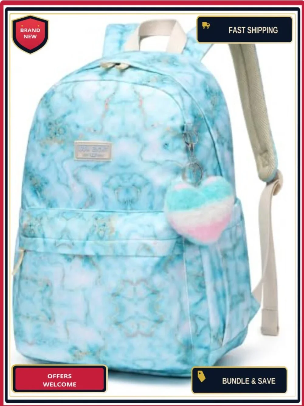 30L Water Resistant Laptop Backpack with Anti-Theft Pocket